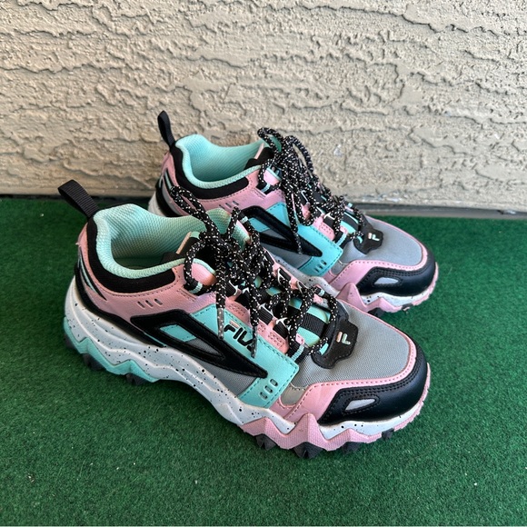 Fila Pink and Teal Chunky Sneakers - Picture 2 of 9